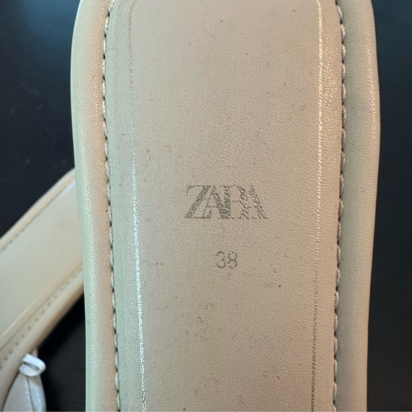 ZARA CREAM FLAT SANDLE, SLIP ON, BRAIDED DESIGN & PADDED SOLE SZ 38 - Picture 5 of 9